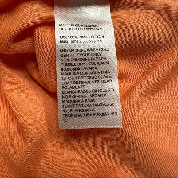 Chico's Pima Cotton Bateau Neck Tee Shirt Sunset Peach Women’s Size 2 LARGE NWT - Picture 8 of 15